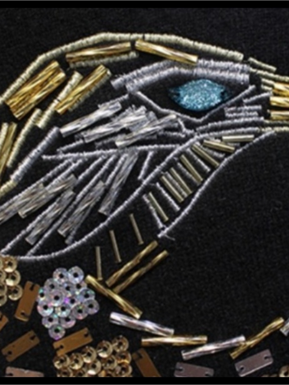Black Soft Sequin Cape Poncho - Picture 5 of 8